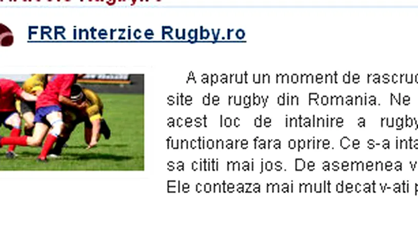 Site-ul rugby.ro, placat de Federație!