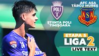 Știința Poli Timișoara – AFC ASA Târgu Mureș începe la ora 11:00. Bănățenii vor urca pe primul loc în Liga 2 cu o victorie