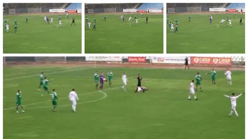Poate cel mai stupid penalty al sezonului în Liga 2, provocat de portarul Dumbrăviței în meciul de la Slatina