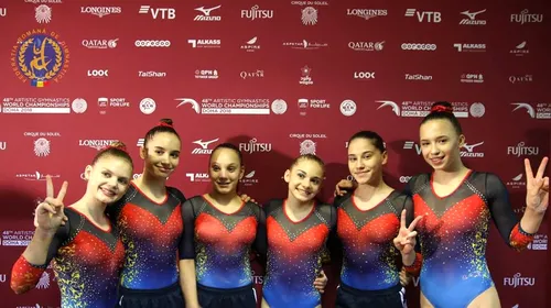 Un pas înainte. Echipa feminină de gimnastică a României, locul 13 în calificările Mondialului de la Doha. Fetele și-au asigurat prezența la CM 2019 și păstrează șanse pentru JO Tokio 2020