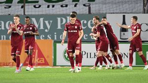 CFR Cluj - U Cluj 1-0, în etapa 7 din play-off-ul Superligii. Echipa lui Dan Petrescu rămâne cu șanse matematice în cursa pentru titlu