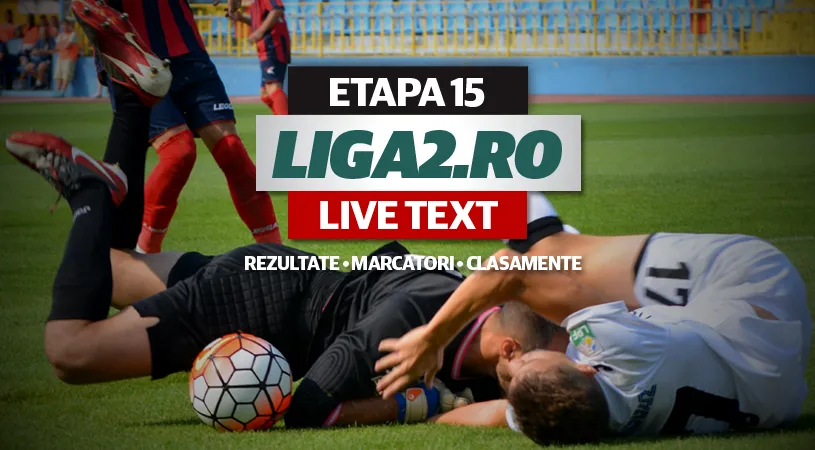 Gazul pierde surprinzător la Tărlungeni. Vâlcea și Olimpia au făcut instrucție cu Reșița și FC Bihor. Oțelul și Ceahlăul s-au înclinat din nou.** Vezi toate rezultatele etapei a 15-a