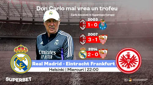 ADVERTORIAL | Real Madrid – Eintracht: Două echipe faţă-n faţă cu istoria. SuperCote pentru Supercupa Europei