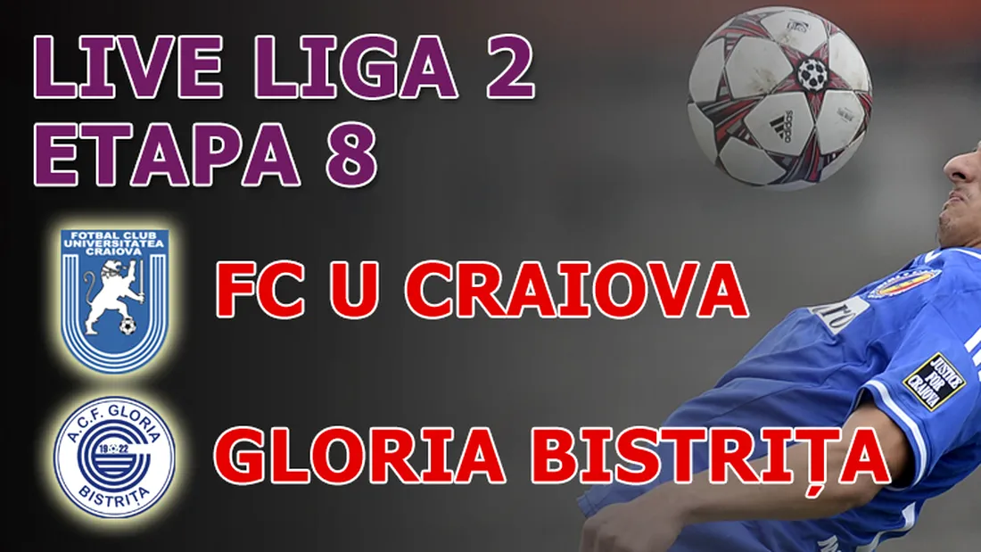 FC U Craiova - Gloria Bistrița 1-0!** Golul din penalty al lui Săceanu duce Universitatea pe prima poziție a Seriei 2
