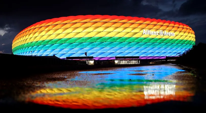 UEFA intervine în cazul stadionului din Munchen care urma să fie iluminat în culorile curcubeului! Presiunea maghiarilor a avut efect