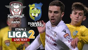 Rapid îi dă tot patru goluri Dunării Călăraşi, primește și unul, dar revine pe locul 1 în play-off-ul Ligii 2. Bud a avut un gol anulat eronat