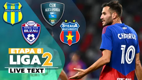 Liga 2, etapa 8 | Gloria Buzău - Steaua, meciul sezonului: s-au marcat 8 goluri! Unirea Slobozia a trecut de CSM Alexandria