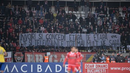 Le-a ajuns. FOTO | Banner-ul prin care suporterii lui Dinamo au protestat la revenirea lui Rednic: "Tot mai mult ne sapă!"