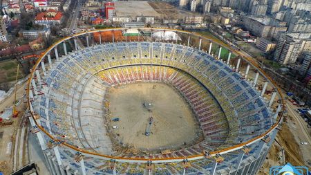 FOTO de senzație!** Imagini panoramice cu "Național Arena" după începerea lucrărilor la acoperiș