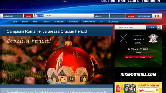FOTO | De pe site-ul Stelei au dispărut numele echipei și sigla. "Campionii României" și "clubul nostru" au luat locul denumirii "Steaua", iar Rapid va întâlni, în următorul meci, formația "X"
