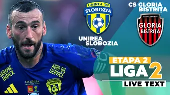 Unirea Slobozia și CS Gloria Bistrița deschid etapa a 2-a a Ligii 2, de la ora 18:00