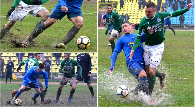 Calificare în noroi!** Iașiul merge în sferturile Cupei după un 2-0 chinuitor la Slobozia, pe un teren desfundat. Unirea n-a putut produce surpriza