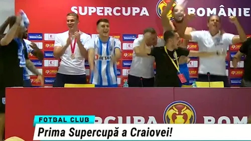 Ouzounidis, luat pe sus de jucători la conferința de presă! Explicațiile antrenorului după Supercupa câștigată de Universitatea Craiova + Răspuns surprinzător când a fost întrebat de transferuri