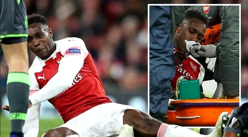 Panică la Arsenal - Sporting! Welbeck a suferit o accidentare îngrozitoare. I s-a pus masca de oxigen și a fost scos cu targa de pe teren | FOTO&VIDEO