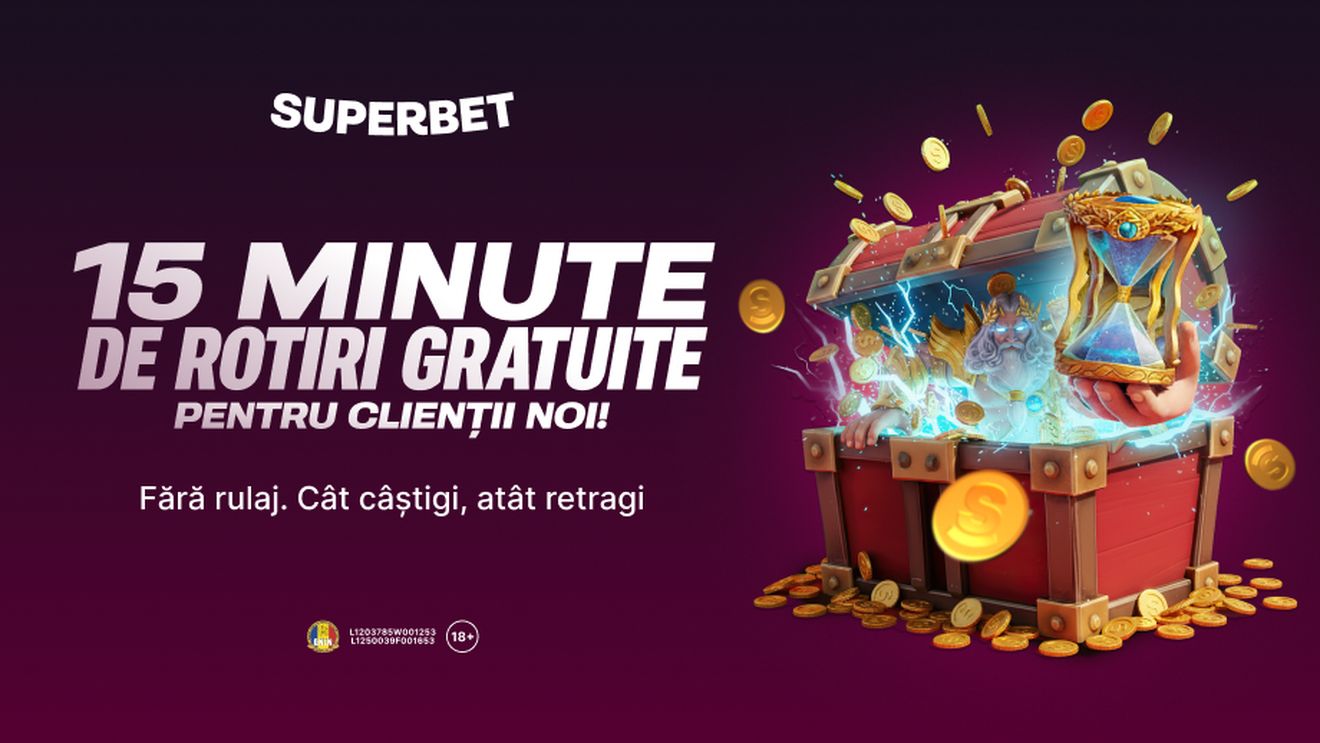 ADVERTORIAL. 15 minute de Rotiri Gratuite pentru clienții noi? Ofertă exclusivă la Superbet