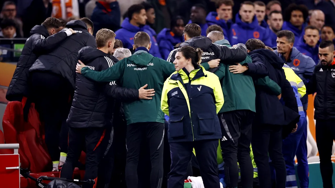 Scene șocante în Nations League! Un membru din staff-ul Ungariei a leșinat pe banca de rezerve. VIDEO