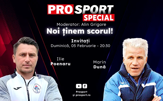 Comentăm împreună la ProSport Special meciul CFR Cluj – FCSB, alături de Ilie Poenaru și Marin Dună