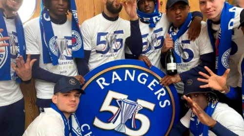 Ianis Hagi a primit tricoul de campion! Cum au sărbătorit jucătorii lui Rangers o performanță unică | FOTO