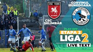 CSC Șelimbăr și Corvinul au remizat în play-off la același scor ca în sezonul regular. Sibienii au avut gol anulat la ultima fază, într-un meci în care hunedorenii au lovit de două ori transversala
