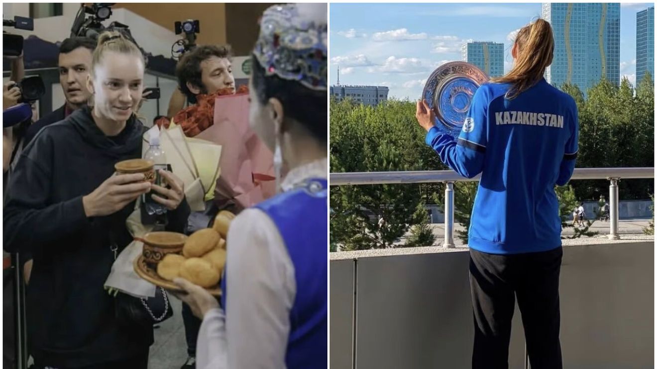 Primirea incredibilă de care a avut parte Elena Rybakina în Kazahstan, după câștigarea Wimbledon! Noua stea a tenisului, așteptată cu pâine și sare | GALERIE FOTO