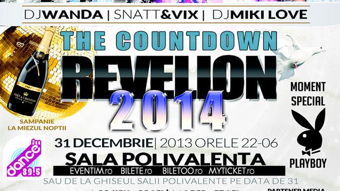 3, 2, 1... La Mulți Ani! Numărătoarea inversă către Revelion a început! Vino la "THE COUNTDOWN 2014" -  Mega-party la Sala Polivalentă
