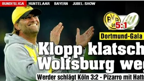Borussia face instrucție cu Wolfsburg și se apropie de Bayern**, Werder e ținută în viață de hat-trick-ul de senzație al lui Pizarro