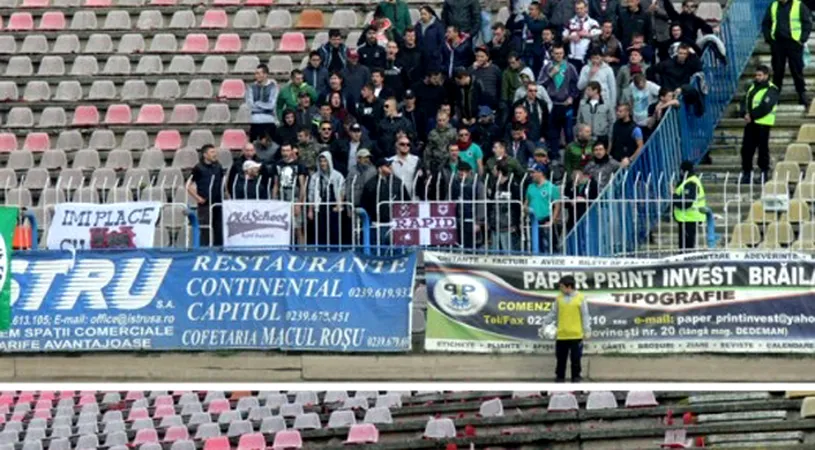 Brăila vrea bani de la Rapid** după ce galeria acestora le-a vandalizat stadionul