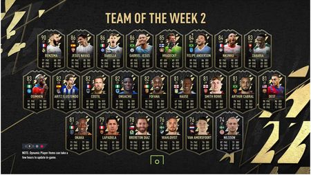 S-a lansat Team Of The Week 2 în FIFA 22! Ce carduri poți obține și ce atribute au