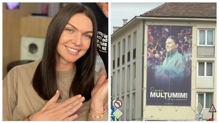 Cum a reacționat Simona Halep când a văzut un afiş cu ea, mare cât un bloc