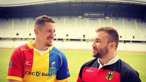 Gafă de proporții! Tricolorul a fost pus invers pe echipamentul de joc al naționalei. Federația și-a dat seama prea târziu, iar "stejarii" au purtat noul steag în meciul cu Germania: "Știm și ne pare rău"