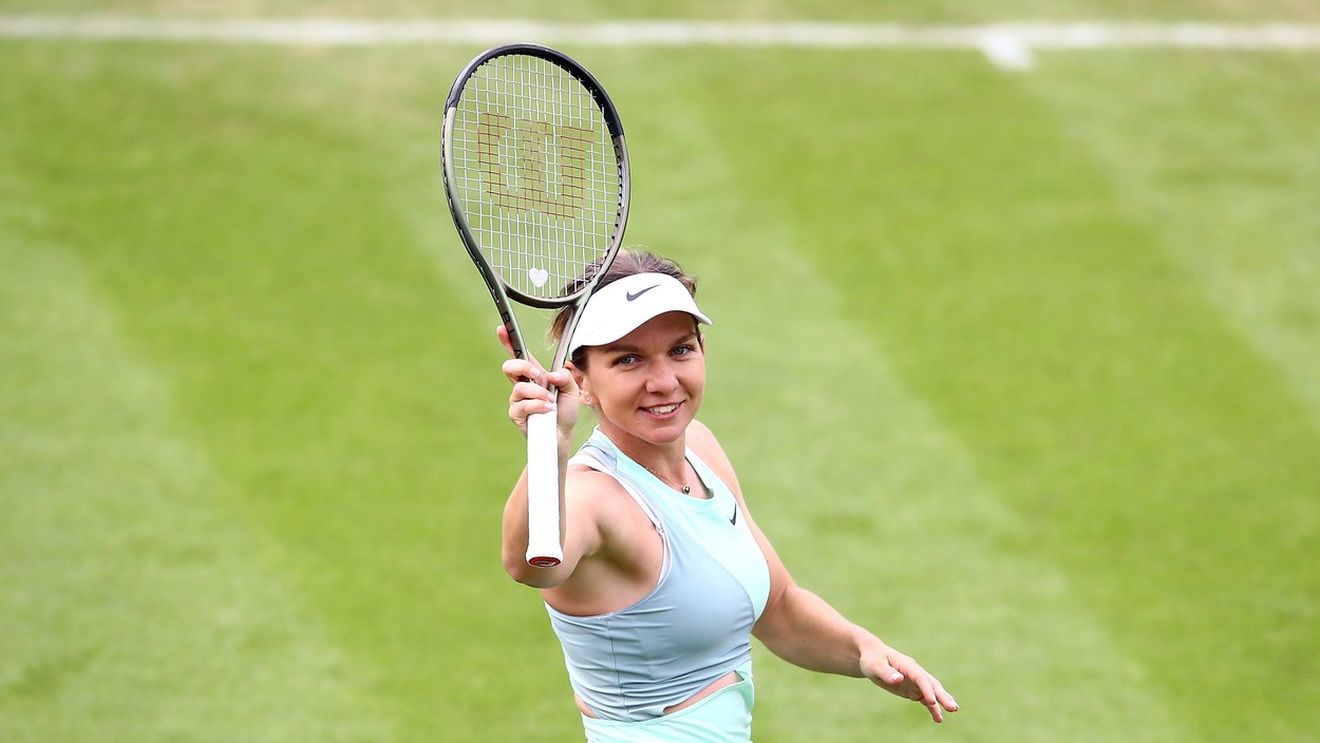 Simona Halep, improvizație la fileu! Cum a putut să lovească mingea contra Lesiei Tsurenko la Birmingham | VIDEO
