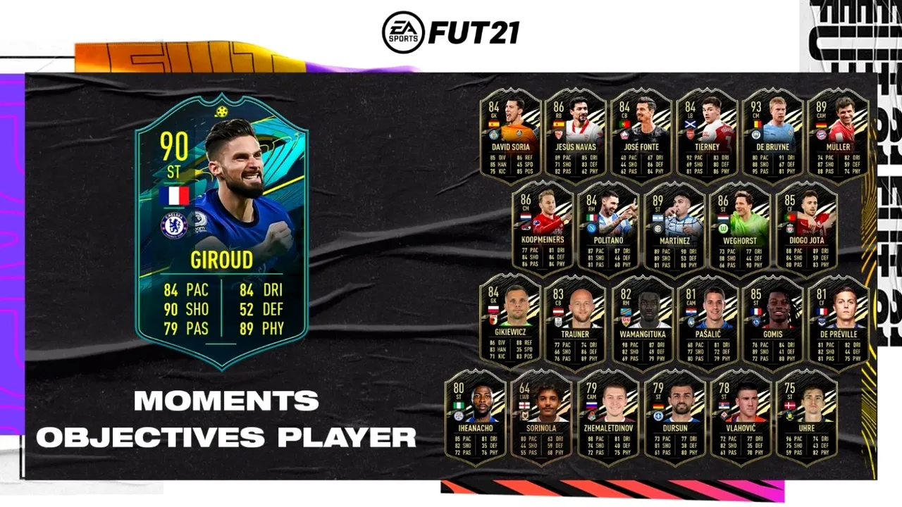 Player Moments Olivier Giroud în FIFA 21 | Cerințe SBC, recompense, data de expirare și ultimele informații despre cardul atacantului