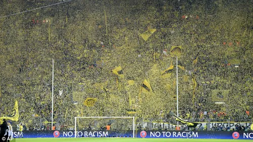 „Zidul Galben”, din nou la înălțime. FOTO | Coregrafie excepțională afișată de fanii Borussiei Dortmund la meciul cu Juventus