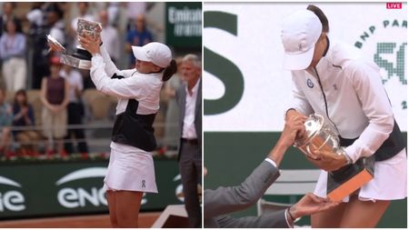 Incident hilar la festivitatea de premiere de la Roland Garros! Iga Swiatek, la un pas să distrugă legendarul trofeu „Suzanne Lenglen" | FOTO & VIDEO