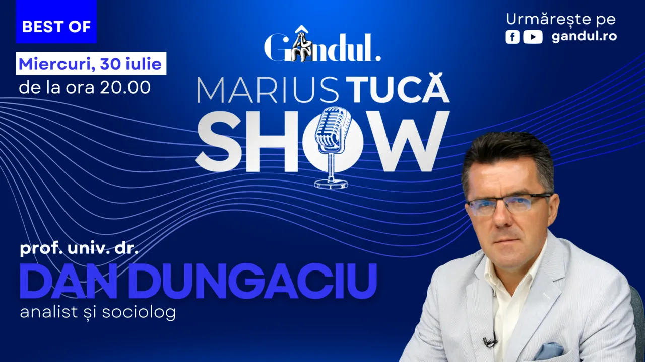 Gândul prezintă Best of Marius Tucă Show – miercuri, 30 iulie, de la ora 20.00