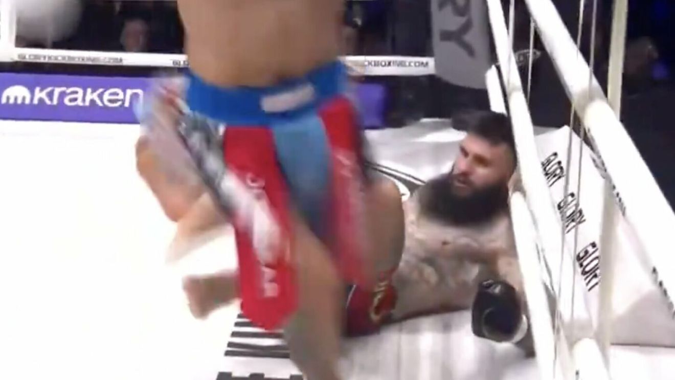 Scene brutale care i-au șocat până și pe comentatori! Cristian Ristea, pus la podea după doar 15 secunde în ringul Glory