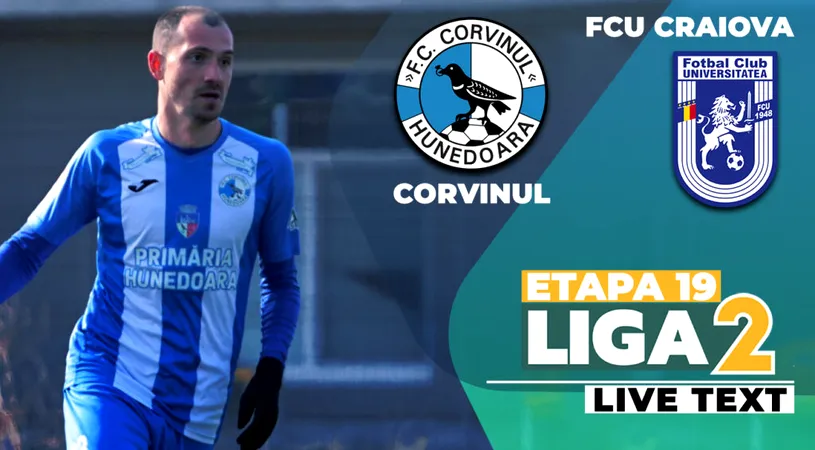 Remiză bună pentru alții! Corvinul și FCU Craiova au terminat la egalitate la Hunedoara și ratează șansa de a se apropia de locurile care duc în play-off