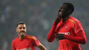 Joyskim Dawa, dedicație pentru Gigi Becali! Ce gest a făcut după golul marcat în FC U Craiova - FCSB