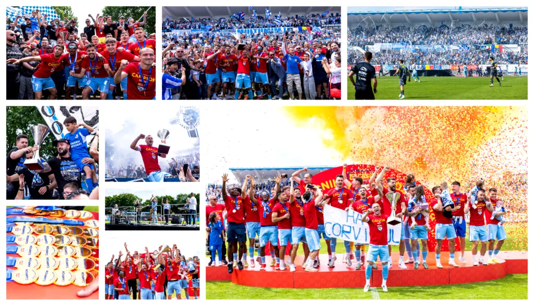 Corvinul, a noua campioană în Liga 2 care primește trofeul competiției! N-a câștigat la ultimul joc oficial disputat pe bătrânul stadion din Hunedoara, dar l-a umplut de bucurie!