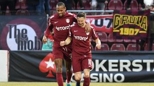 Gol ridicol în CFR Cluj - FC Argeș. Defensiva argeșenilor s-a autoanihilat încă din minutul 2, la șutul lui Ciprian Deac