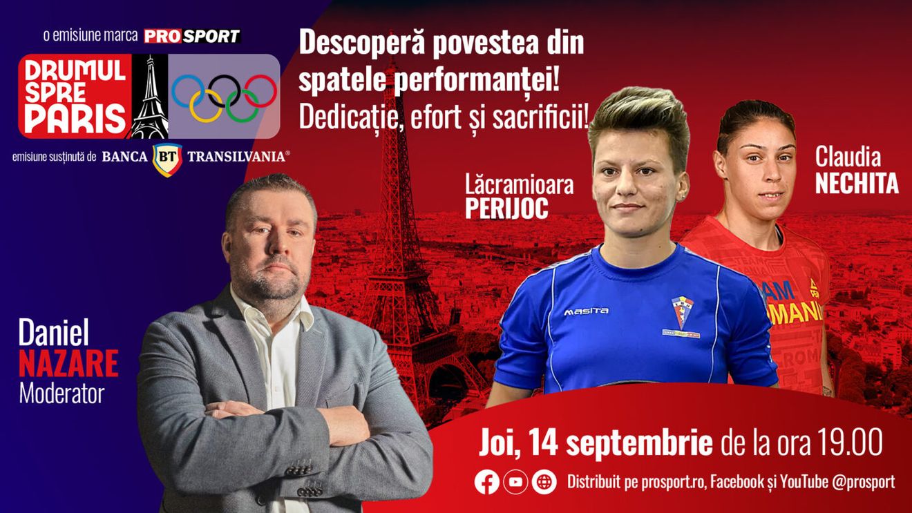 Lăcrămioara Perijoc și Claudia Nechita, cele mai valoroase pugiliste ale României în clipa de față, sunt invitatele emisiunii ‘‘Drumul spre Paris’’ de joi 14 septembrie, de la ora 19:00