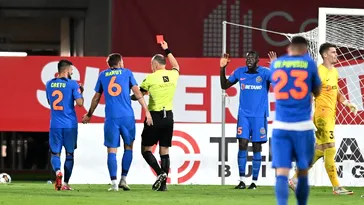 Joyskim Dawa contestă deciziile arbitrului Viorel Flueran din meciul Hermannstadt – FCSB 2-2. „E nedrept să dai cartonaș roșu! Nu cred că a fost penalty!” Ce mesaj le-a transmis coechipierilor