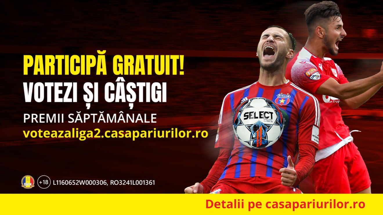 Participă GRATUIT! Votezi și câștigi în Liga 2 Casa Pariurilor, in fiecare săptămână!