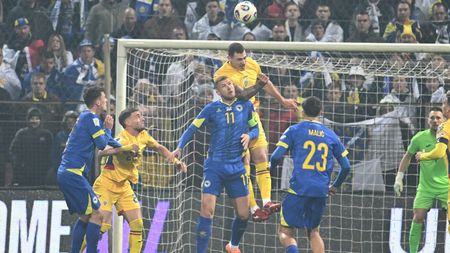 Edin Dzeko, gol norocos după o greșeală uriașă a lui Racovițan în Bosnia – România. Momente de panică la Zenica