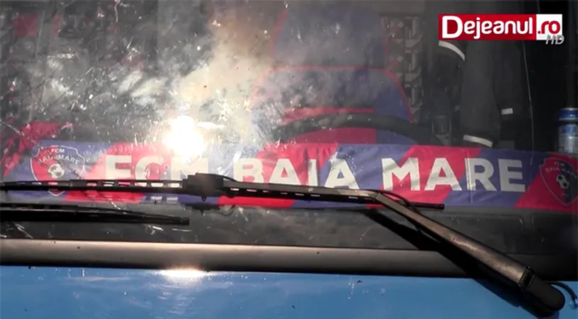 VIDEO | Autocarul echipei FCM Baia Mare,** implicat într-un accident la întoarcerea de la Mediaș