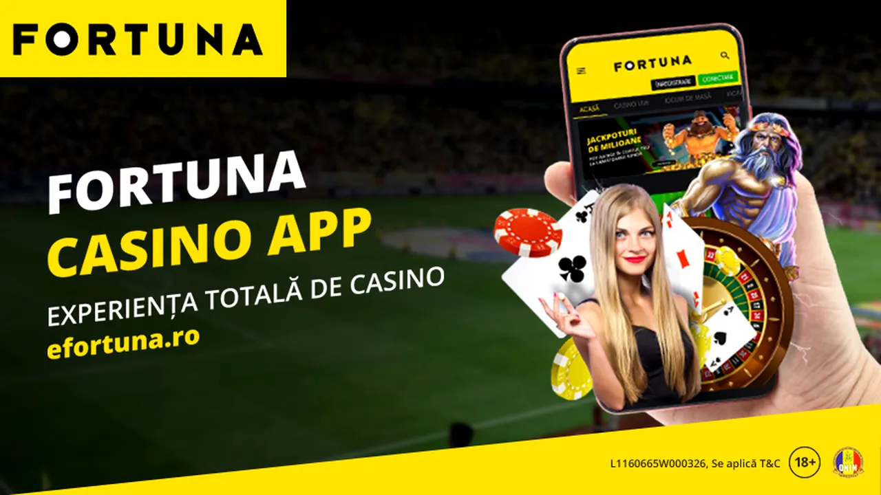(P) Noua aplicație Fortuna Casino. Un singur ecran, o lume de câștiguri