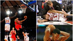 VIDEO | Genunchi de cristal! Derrick Rose s-a accidentat grav pentru a treia oară în ultimii trei ani. Cât va sta pe tușă