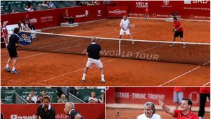FOTO Andrei "Aleargă" Pavel și Ilie Năstase, câștigători în fața lui Mansour "Ya" Bahrami și Henri Leconte