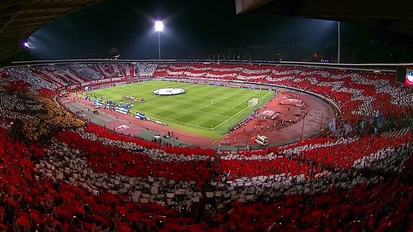 FOTO | Sârbii oferă imaginea serii în Ligă! Scenografia pregătită de Steaua Roșie a ajuns în 30 de secunde în toată presa mondială

