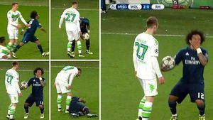 Marcelo și una din cele mai PENIBILE simulări din istoria Champions League! Cum a "scos" un galben pentru adversar, deși l-a lovit de două ori